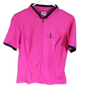 She Beest Size Large Pink cycling jersey top women’s pouch pockets on back